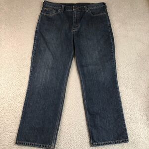 Carhartt Jeans Mens 38x30 Blue Denim‎ Relaxed Fit Medium Wash Straight Workwear